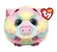 TY Beanie Balls T42551 - Pigasso Le Cochon Multicolore aux Yeux Bleus pailletés, Animaux en Peluche Souples et Ronds à Collectionner - 8 cm