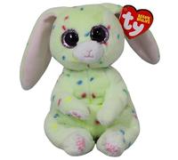TY Beanie Bellies - Fern Le Lapin de Pâques Vert avec Les Yeux Roses Scintillants, Les Animaux câlins en Peluche avec Le Ventre Doux Originaux spéciaux Pâques - 20 cm - T41514