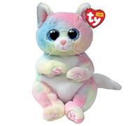 TY Beanie Bellies - Jenny Le Chaton Multicolore avec Les Yeux Bleus pailletés, Les Animaux en Peluche avec Le Ventre Doux Originaux 20 cm - T41291