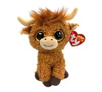 TY Beanie Boos - Alfie la Vache aux Grands Yeux Orange Scintillants, la Peluche aux Grands Yeux Scintillants - 15 cm - T37372