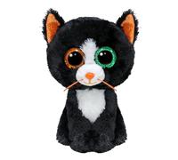 Ty Peluche Beanie Boos Lune le chaton noir – Grands yeux pailletés orange et vert – 15 cm T37388