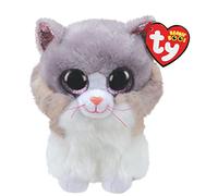 TY - Beanie Boo's - Peluche Asher le Chat - 15 cm - TY36306, Gris / Blanc