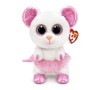 Ty Peluche Beanie Boos Nina la souris 15 cm Rose et blanc TY36365