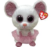 Ty - Beanie Boo's - Peluche Nina la souris 15 cm, Rose et Blanc, TY36365 Souris