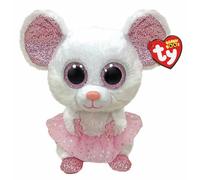 Ty Peluche Beanie Boos Medium Nina la souris 23 cm Rose et blanc TY36488