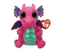 Ty Peluche Beanie Boo's Spitfire Le Dragon – grands yeux lilas et paillettes – 15 cm – Multicolore