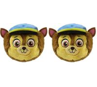 Ty - Beanie Bouncers Pat'Patrouille - Chase - Peluche rebondissante à Collectionner, Bleu/Marron (Lot de 2)