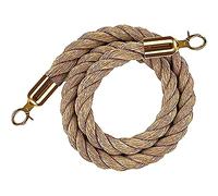 ty Corde torsadée avec crochet en acier inoxydable - Idéal pour la gestion des files d'attente lors d'événements, cinémas, hôtels, contrôle de foule et grandes ouvertures 1,8 m