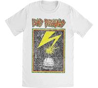 TY@FERDSA Bad Brains Men's Distressed Capitol on Whitelim Fit T-Shirt White Manches Courtes(Small)
