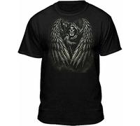 TY@FERDSA Hate Eternal Horror Grim Reaper Wings Unisex Mens T Shirt Black Gift Friends Manches Courtes(Small)