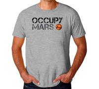 TY@FERDSA Occupy Mars Space Planet SpaceX Men's T-Shirt Heather Grey Manches Courtes(Medium)