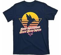 TY@FERDSA Retro Bird Watching Goes Both Ways T-Shirt Manches Courtes(Medium)