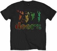 TY@FERDSA The Doors - Spectrum - Men's Black Plain White t Shirt Manches Courtes(XX-Large)