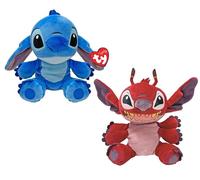 TY Floppy - Disney Lilo & Stitch - Lot de 2 Peluches Stitch et Leroy - Peluche Douce à Collectionner - Idée Cadeau pour Petits et Grands - 20 cm - 38700ABS