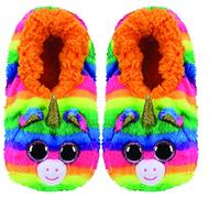 Ty Garçon Fille Fashion Chaussons Gemma Small Taille 29/31 Peluche Gemme-Arc-en-Ciel-Chaudes Babouches Souples rembourrées en Forme de Licorne avec Yeux Roses pailletés 28-31-95310