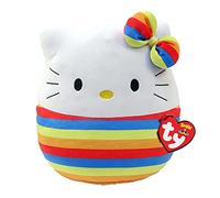 TY Hello Kitty Squish-a-Boo Jouet à presser Motif arc-en-ciel 25,4 cm