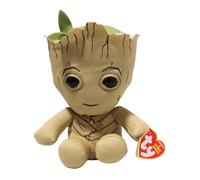 TY - Marvel Beanie Babies - Peluche Groot 15 cm - TY41215 - Marron - Dès 3 Ans