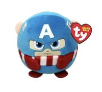 Animal en peluche TY Puffies Marvel Captain America 9 cm Multicolore