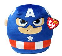 Ty Coussin Marvel Squish A Boos Small Captain America 20 cm Microfibre Multicolore Dès 3 Ans