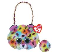 TY Mixte enfant Porte Monnaie Peluche 10cm - Giselle le Léopard pochette, Multicolore, S EU