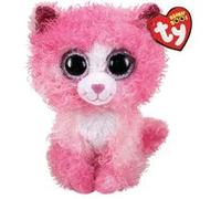 Ty - Peluche - Beanie Boos - Reagan Chat - 15cm Rose, Blanc G