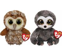 Ty - Peluches - Beanie Boo's - Percy Owl & Dangler Sloth