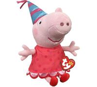 TY Peppa Pig Bonnets 20e anniversaire régulier - Jouet en peluche doux pour enfants, bébé, peluches, à collectionner