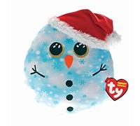 Ty - Squish a boos Coussin Fleck Le Bonhomme de Neige 20cm TY39244, Bleu