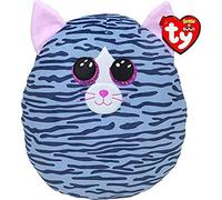 TY- Squish a boos-Coussin Kiki Le Chat 40cm, TY39190, Gris/Blanc