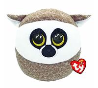 Ty - Squish a boos - Coussin Peluche Linus Le lémurien, Blanc/Marron