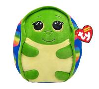 Ty Squishy Beanies - Shruggie la Tortue Arc-en-Ciel - Coussin en Peluche Doux avec Yeux Jaunes Scintillants - Idée Cadeau pour Grands et Petits - 33 cm - T39361