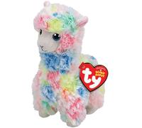 TY T41217 Lola, Lama Multicolore, 15 cm, Beanie Babies, Multicolore