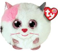 Peluche Ty Puffies - Muffin Le Chat - Blanc - Jaune - Mixte Blanc TU