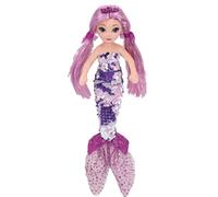 Ty -TY02101 - Sea Sequins - Peluche à sequins Lorelei la Sirène violette 30 cm