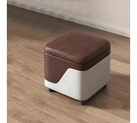 TY&WJ Banc De Rangement Carré en Cuir Capitonné,Couvercle Réversible en Plateau Tabouret Coffre De Rangement Pouf De Rangement pour Salon Chambre À Coucher,E,30x30x30cm(12x12x12inch)
