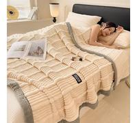 TY&WJ Fausse Fourrure De Lapin Couverture Plaid Peluche,Très Épaisse Et Chaude Couverture en Peluche Douce Couverture en Peluche À Bulles pour Chambre À Coucher,B,200x230cm(79x91)