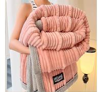 TY&WJ Fausse Fourrure De Lapin Couverture Plaid Peluche,Très Épaisse Et Chaude Couverture en Peluche Douce Couverture en Peluche À Bulles pour Chambre À Coucher,D,200x230cm(79x91)