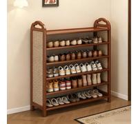 TY&WJ Meuble à Chaussures Vintage Rattan Bois 2-7 Niveaux Ouvert Panel
