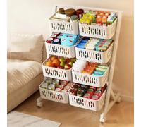 TY&WJ Rangement Legumes Cuisine Chariot Mobile,Chariot De Cuisine avec Roues Et Paniers Plastique Chariot De Rangement pour Aux Légumes, Fruits Et Snacks,A,60x47x119cm(24x19x47'')