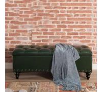 TY&WJ Tabouret Coffre De Rangement Rectangulaire,Banc De Rangement Capitonné en Cuir pour Le Bout du Lit Couvercle Réversible Pouf De Rangement Chambre À Coucher,V,60x40x45cm(24x16x18inch)