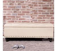 TY&WJ Tabouret Coffre De Rangement Rectangulaire,Banc De Rangement Capitonné en Cuir pour Le Bout du Lit Couvercle Réversible Pouf De Rangement Chambre À Coucher,Q,60x40x45cm(24x16x18inch)