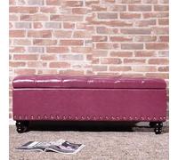 TY&WJ Tabouret Coffre De Rangement Rectangulaire,Banc De Rangement Capitonné en Cuir pour Le Bout du Lit Couvercle Réversible Pouf De Rangement Chambre À Coucher,U,60x40x45cm(24x16x18inch)