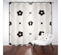 Tyafsgvqo À Carreaux Fleur Rideau Thermique Anti Chaleur, Rideau Floral Grille Plaid Moderne, Rideaux Lot de 2 à Oeillets Occultant Phonique Anti Bruit Opaque pour Porte Chambre Salon 118x138 cm