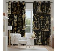 Tyafsgvqo Anubis Hiéroglyph Égypte Rideau Thermique Anti Chaleur, Rideau Égypte Antique Traditionnel Culture Histoire, Rideaux Lot de 2 Occultant, Phonique Anti Bruit pour Chambre Salon 140x180 cm