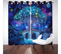 Tyafsgvqo Arbre de Vie Rideau Occultant Opaque, Rideau Forêt Conte de Fées Fantaisie, Thermique Isolant Anti Froid, 234x137 cm Lot de 2 Rideaux à Oeillets, pour Chambre, Salon, Chambre Enfant