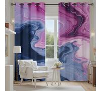 Tyafsgvqo Art Fluid Tourbillon Abstrait Rideaux Occultant Thermique Isolant, Rideau Aspect Marbre Texture Moderne, Anti Froid et Bruit, 140x240 cm Lot de 2 Rideaux Opaque pour Porte Chambre Salon