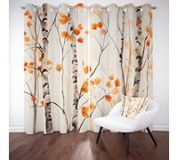 Tyafsgvqo Automne Forêt Feuilles Rideau Phonique Anti Bruit Occultant | Rideau Paysage Naturel Aquarelle, Thermique Isolant Anti Froid, Rideaux Lot de 2 à Oeillets pour Chambre Salon 280x300 cm