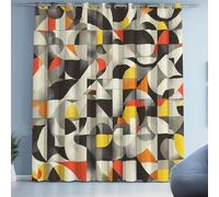 Tyafsgvqo Coloré Géométrique Rideau Occultant, Thermique Isolant Anti Froid, Rideau Art Abstrait Rétro, Lot de 2 Rideaux Opaque à Oeillets, pour Chambre, Salon, Chambre Enfant, 280x300 cm