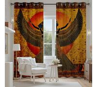 Tyafsgvqo Déesse Égypte Antique Rideaux Occultant Thermique Isolant, Rideau Histoire Culture Égypte Traditionnel, Anti Froid et Bruit, 140x240 cm Lot de 2 Rideaux Opaque pour Porte Chambre Salon