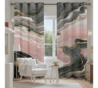 Tyafsgvqo Effet Marbre Aquarelle Rideaux Occultant Thermique Isolant, Rideau Abstrait Art Moderne Esthétique, Anti Froid et Bruit, 140x225 cm Lot de 2 Rideaux Opaque Oeillets pour Chambre Salon